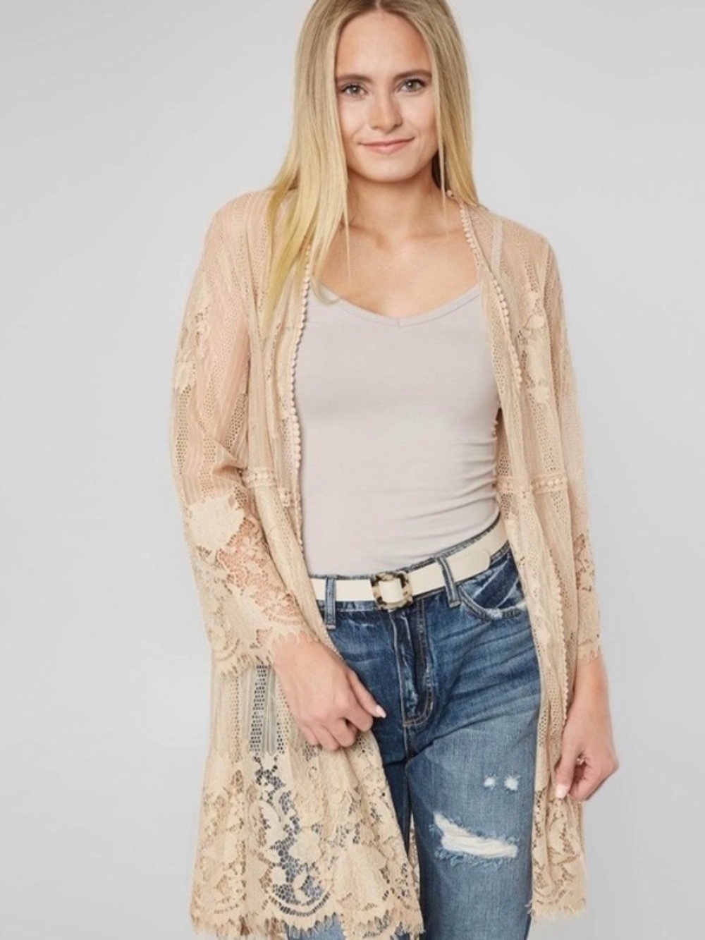 Floral Lace Kimono Cardigan/ coverup beach, cottage core Boho by Miss Chievous.